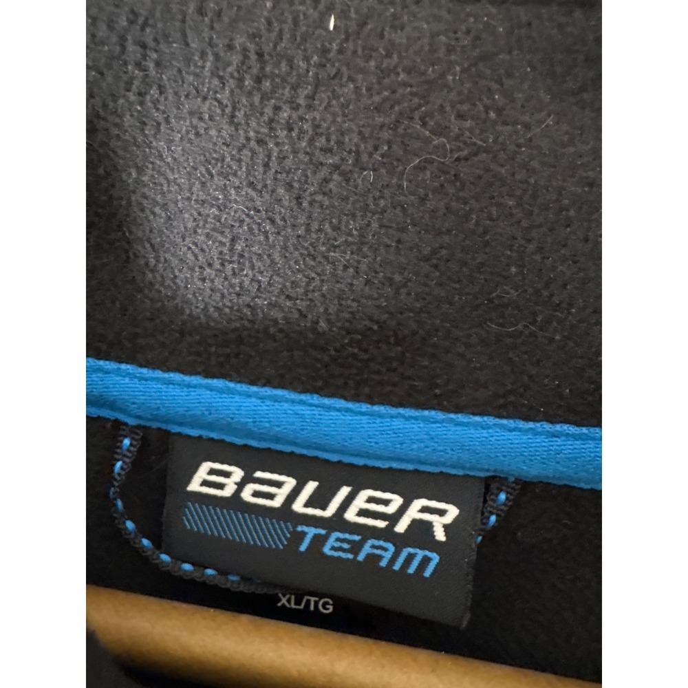 Bauer Team Hockey Softshell Jacket Black Full Zip Fleece Lined Mens XL Penguin - Picture 3 of 5
